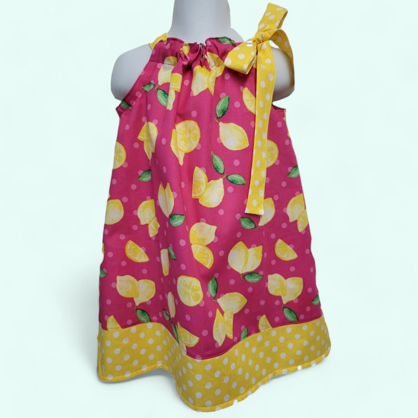 Pillowcase Dress in a Lemon print fabric