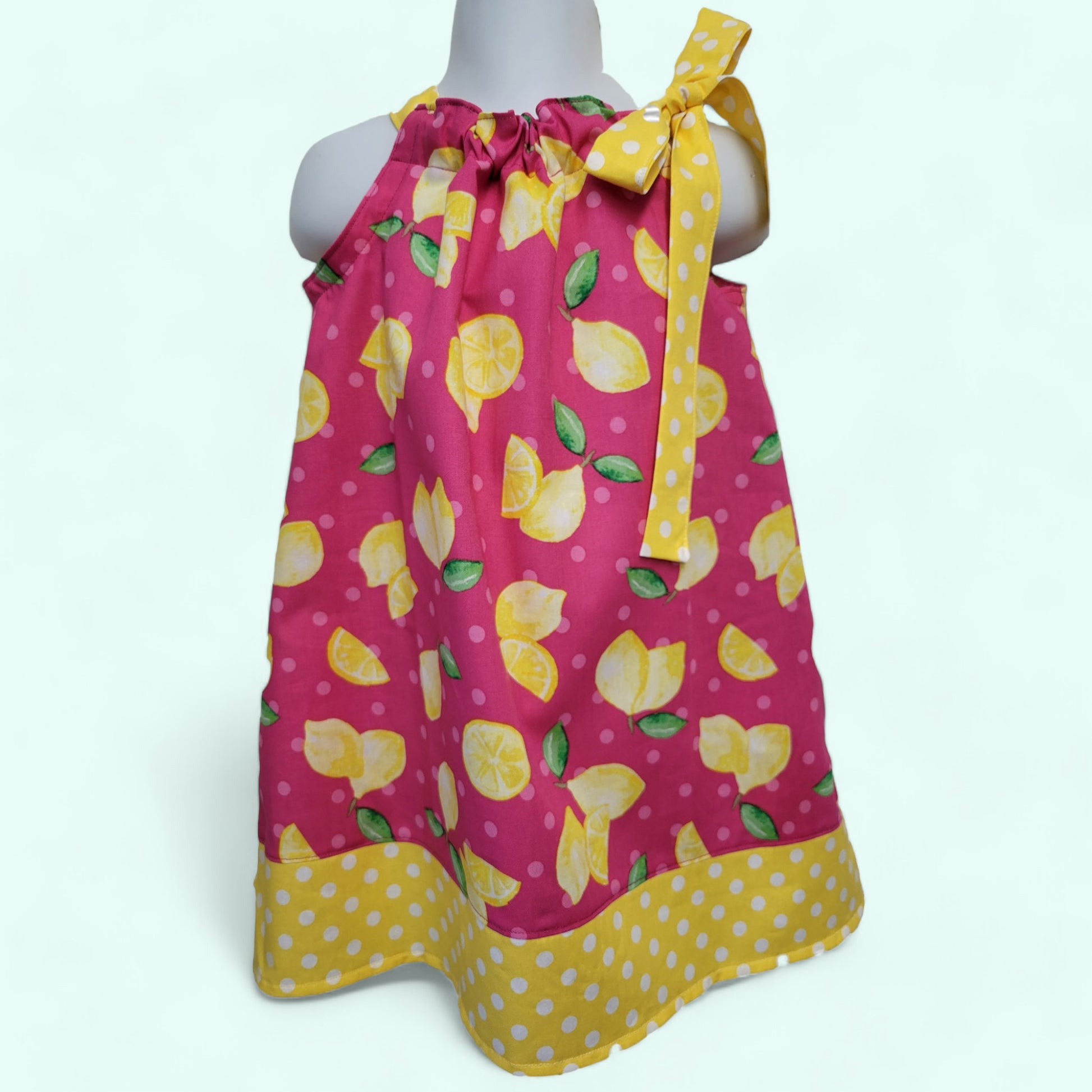 Pillowcase Dress in a Lemon print fabric