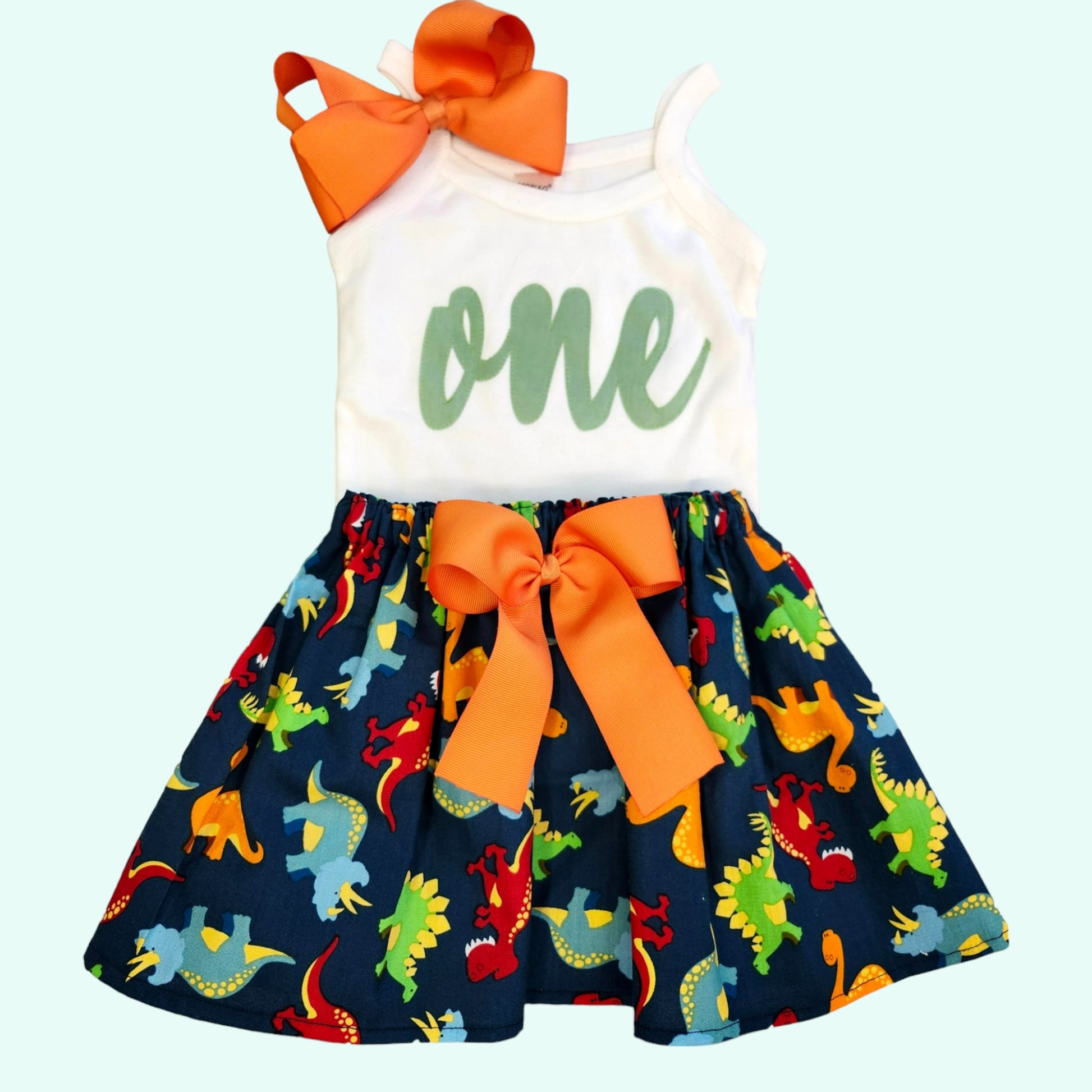 First birthday Dinosaurs girls outfit