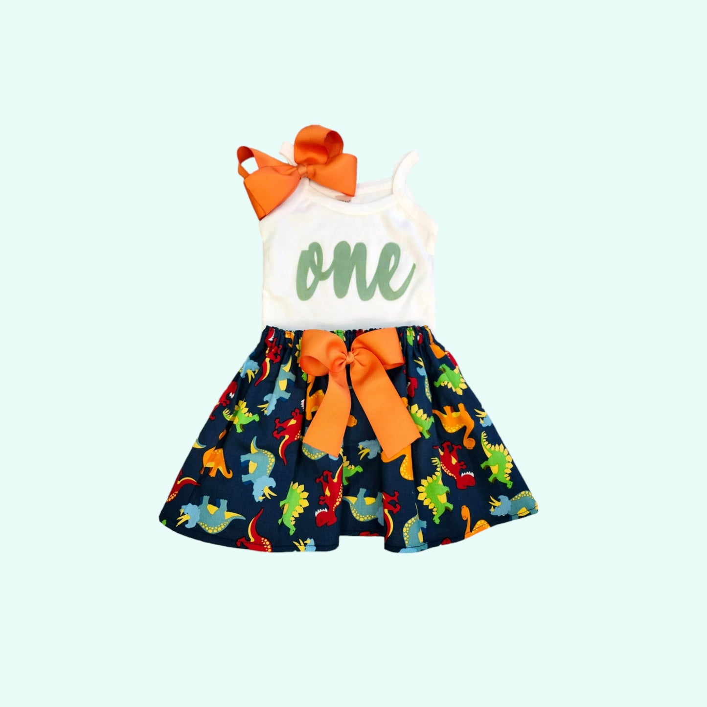 First birthday Dinosaurs girls outfit