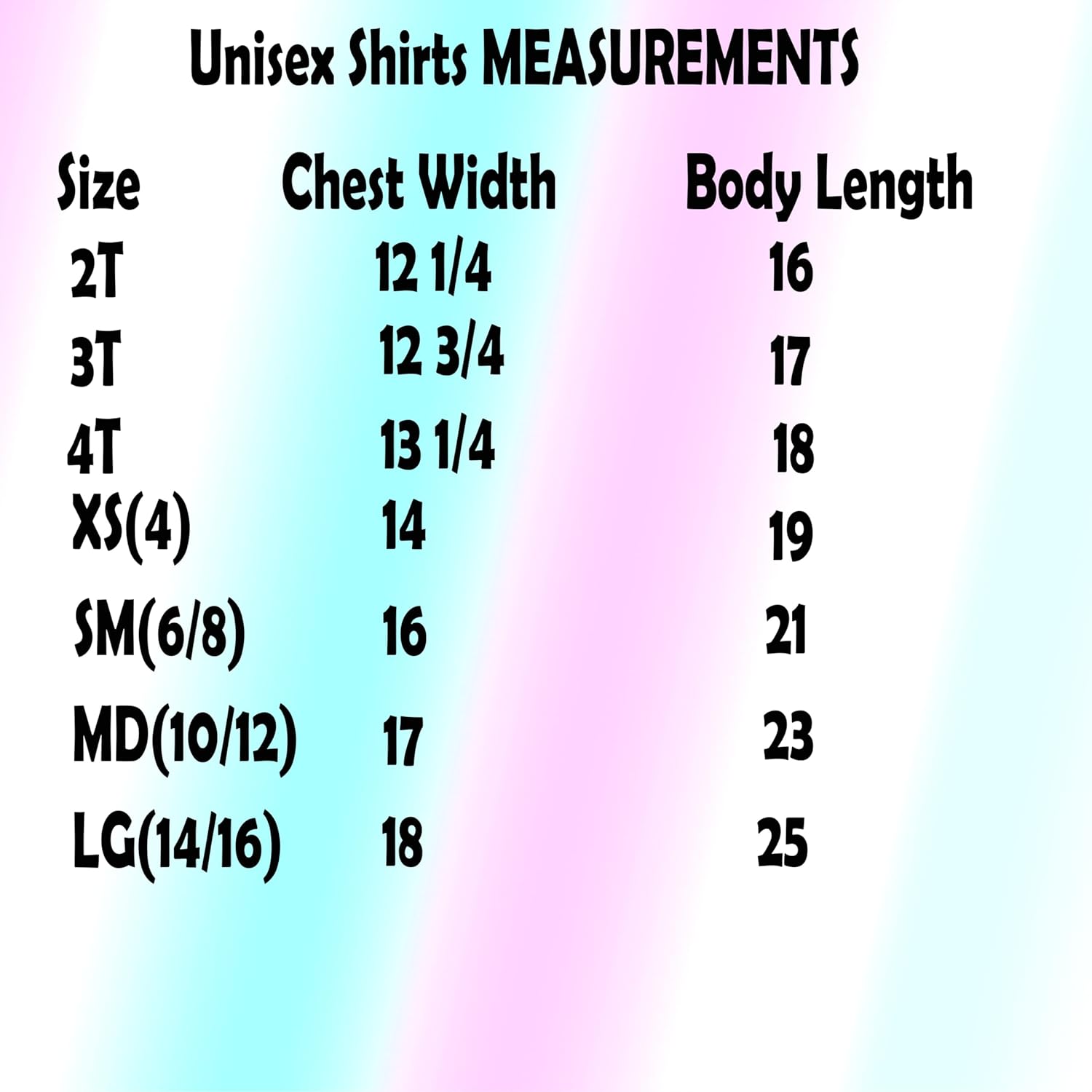 Size chart