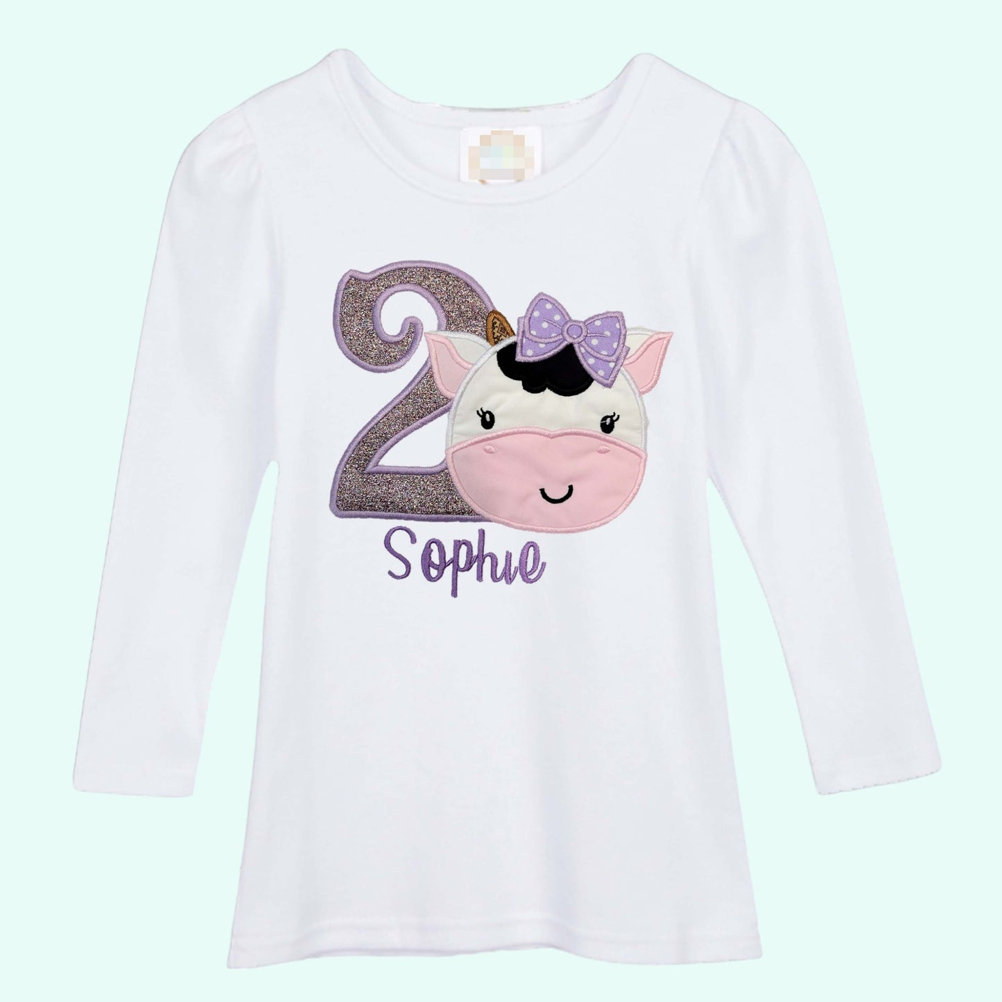 Cow Birthday Shirt for girls LONG SLEEVE 