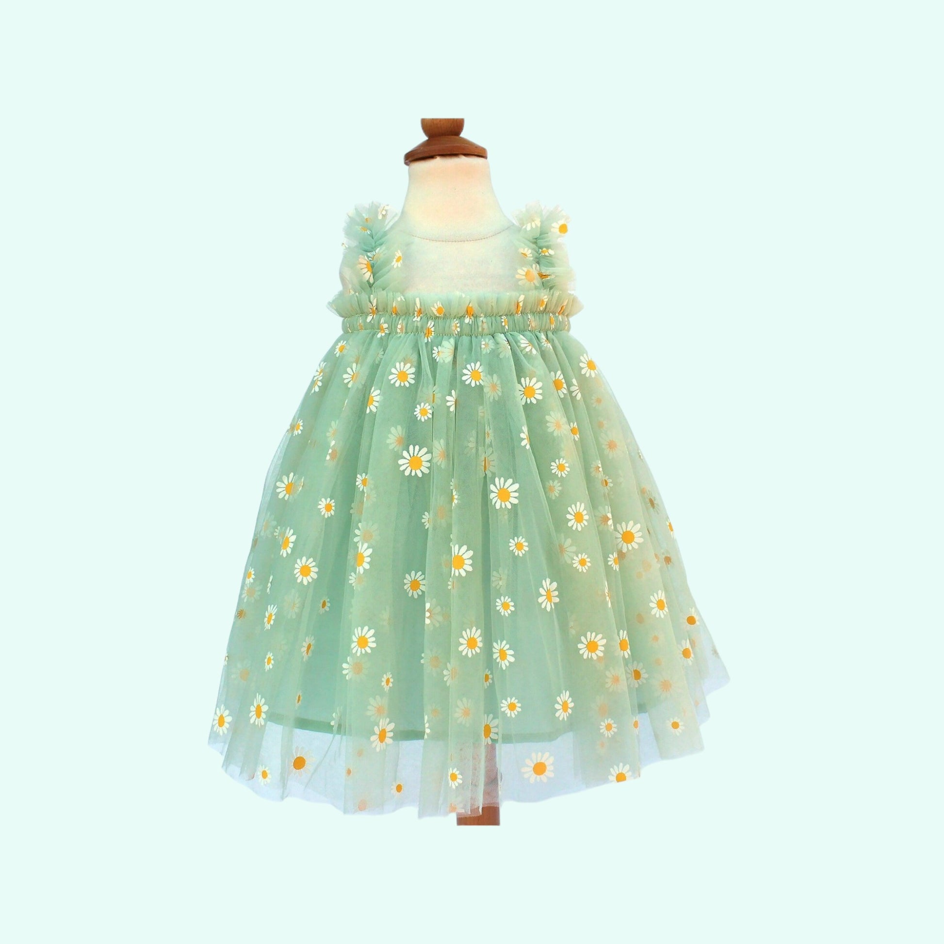 Baby Tulle Dress, Light Green Tulle Dress, Daisy Tutu Dress, Princess