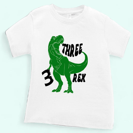 DINOSAUR BIRTHDAY shirt white