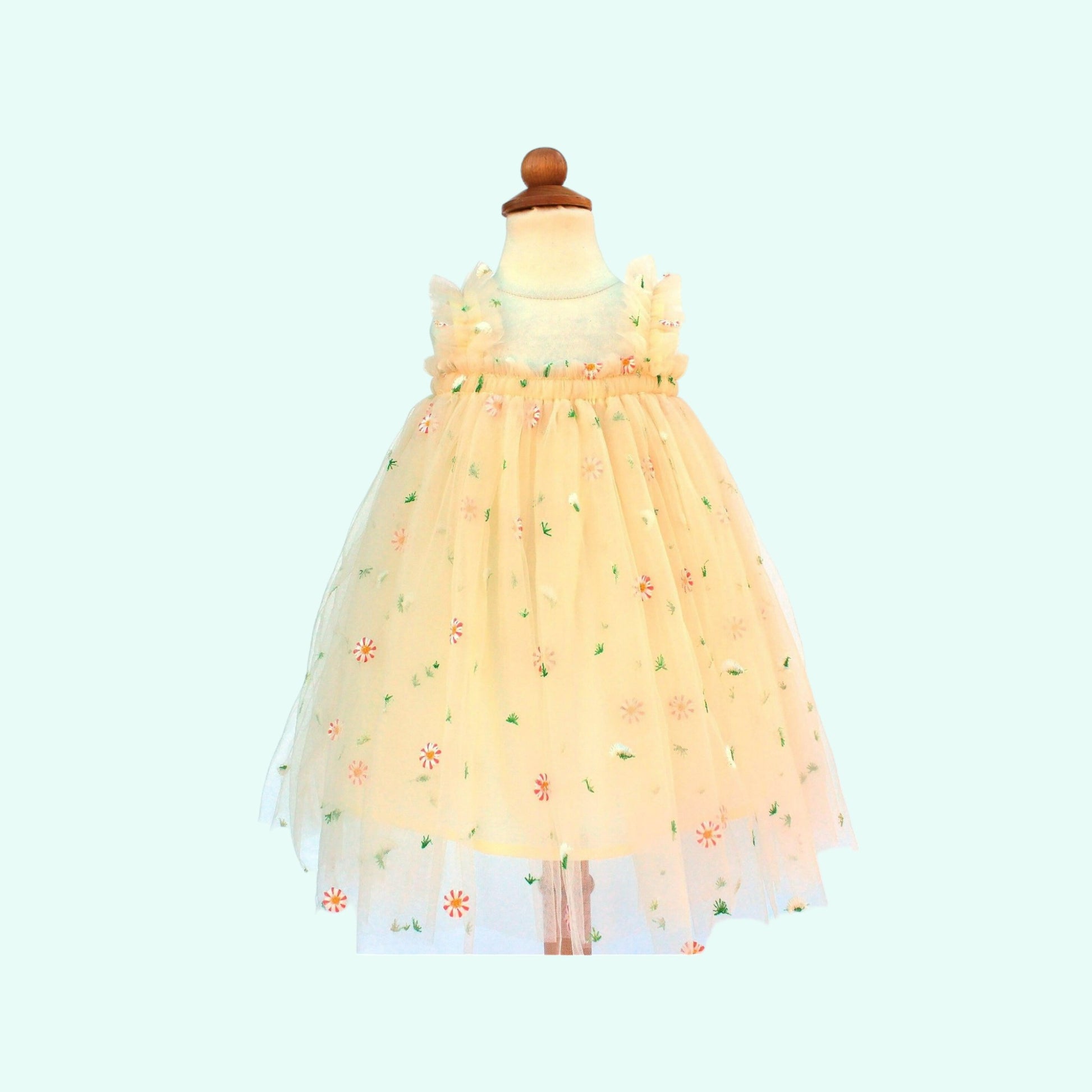 Baby Tulle Dress | Light Yellow Tulle Dress | Daisies Tutu | Princess