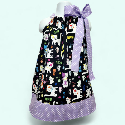 Pillowcase cat dress for girls