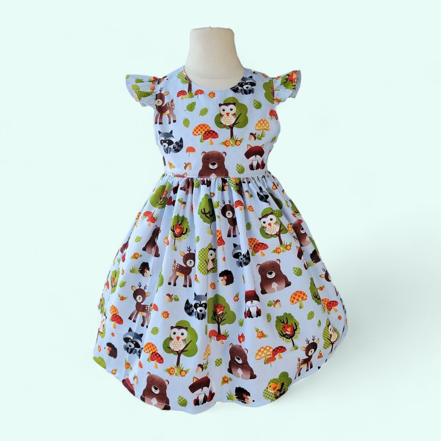 Toddler Dresses Woodland Animals Girls Dress