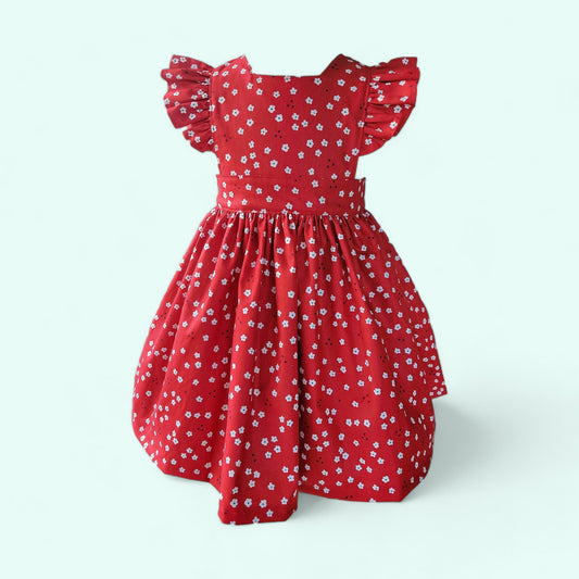 Red Pinafore Dress