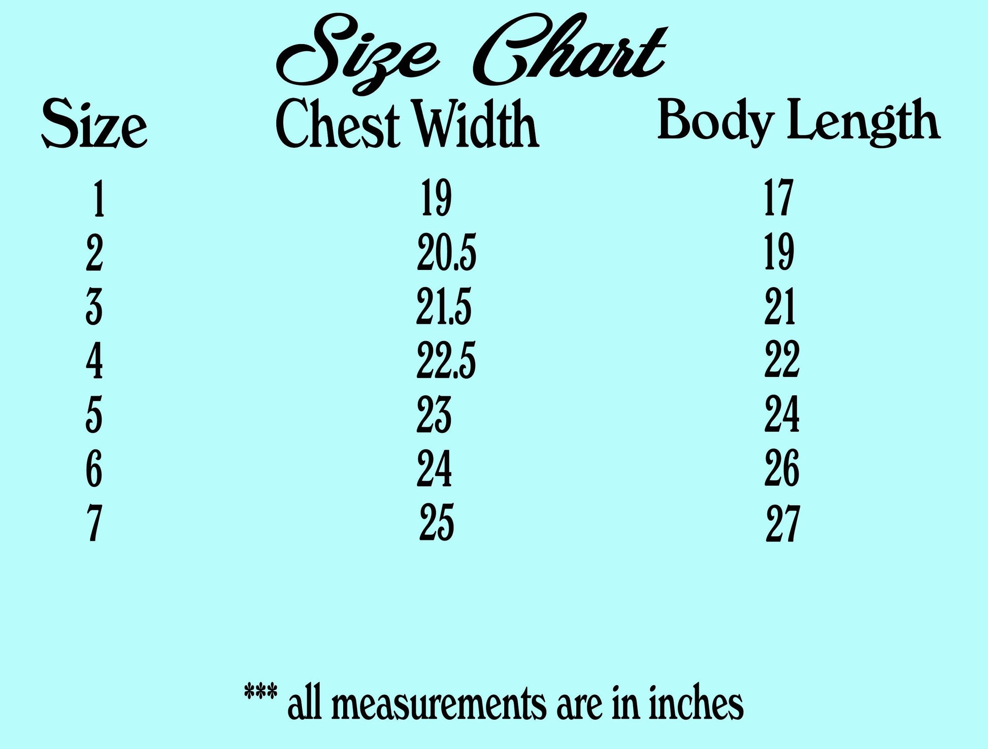 size chart