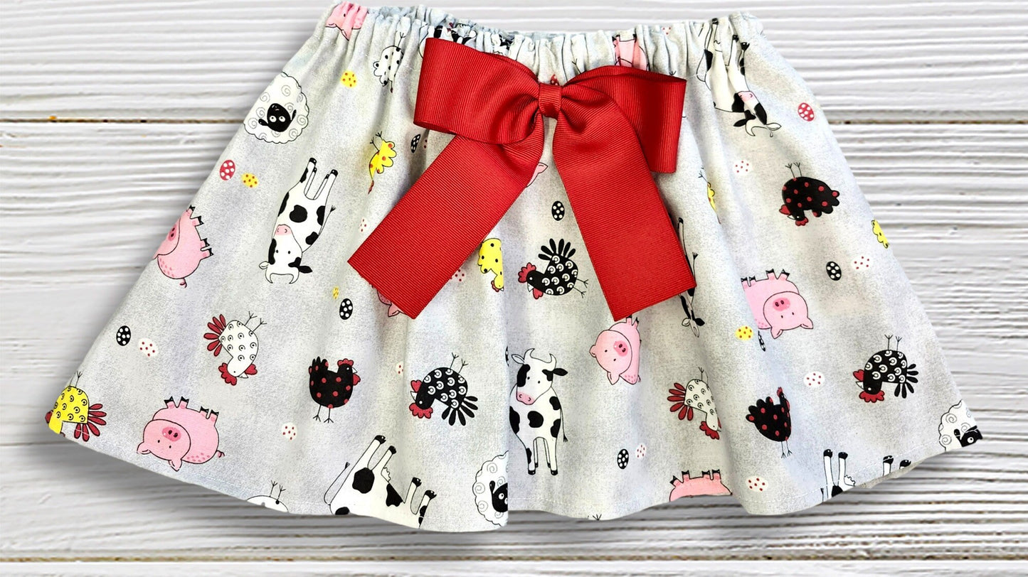 First Birthday outfit  Farm Animals outfit skirt