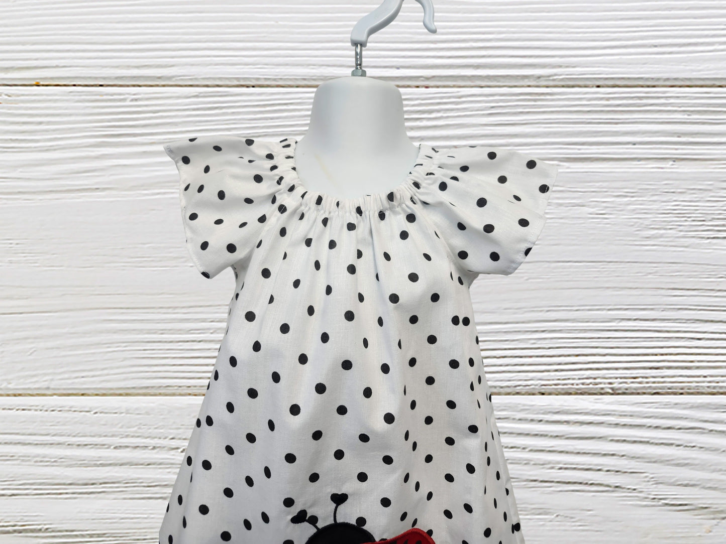 Ladybug dress embroidered applique