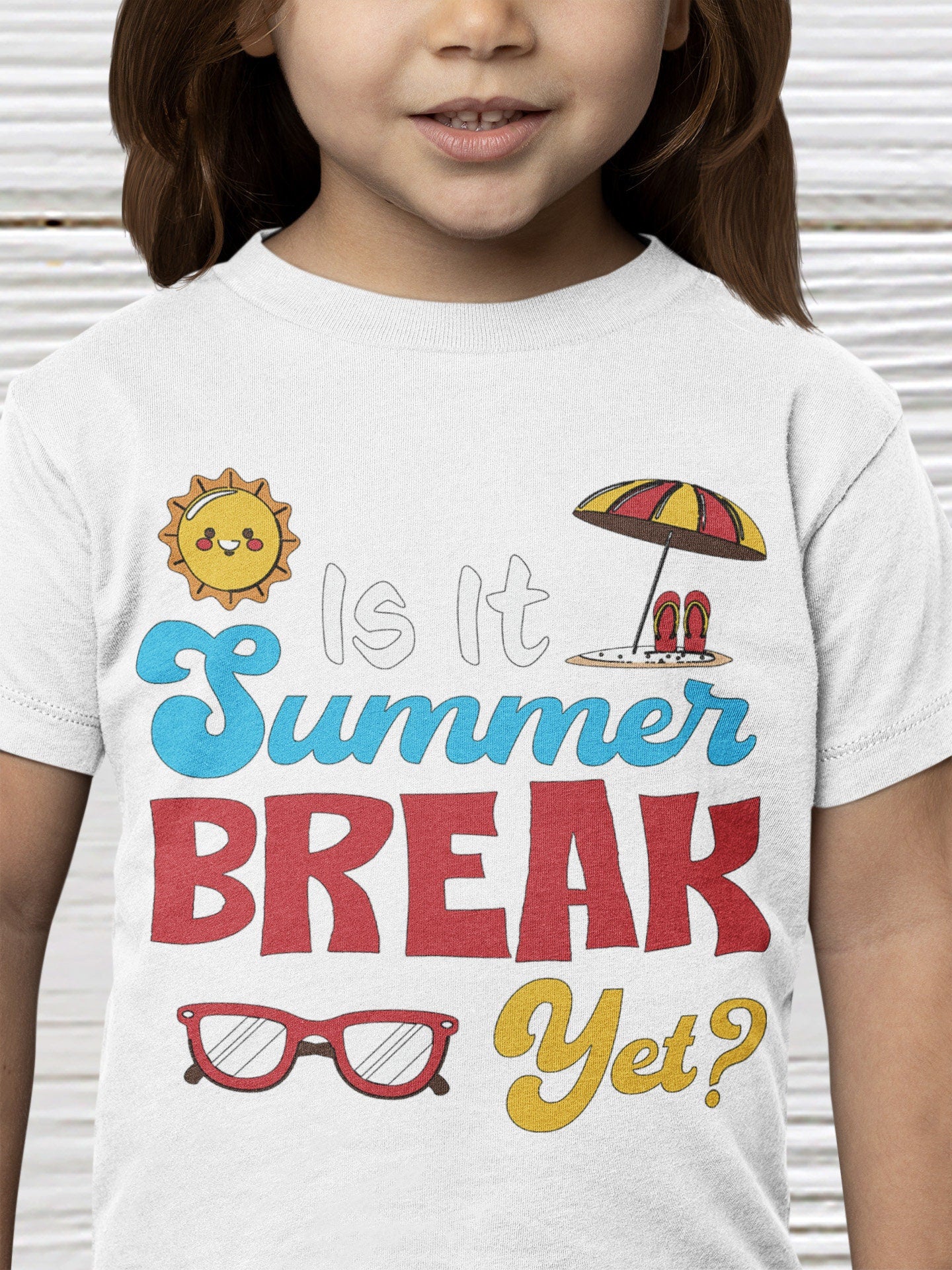 Summer break shirt white