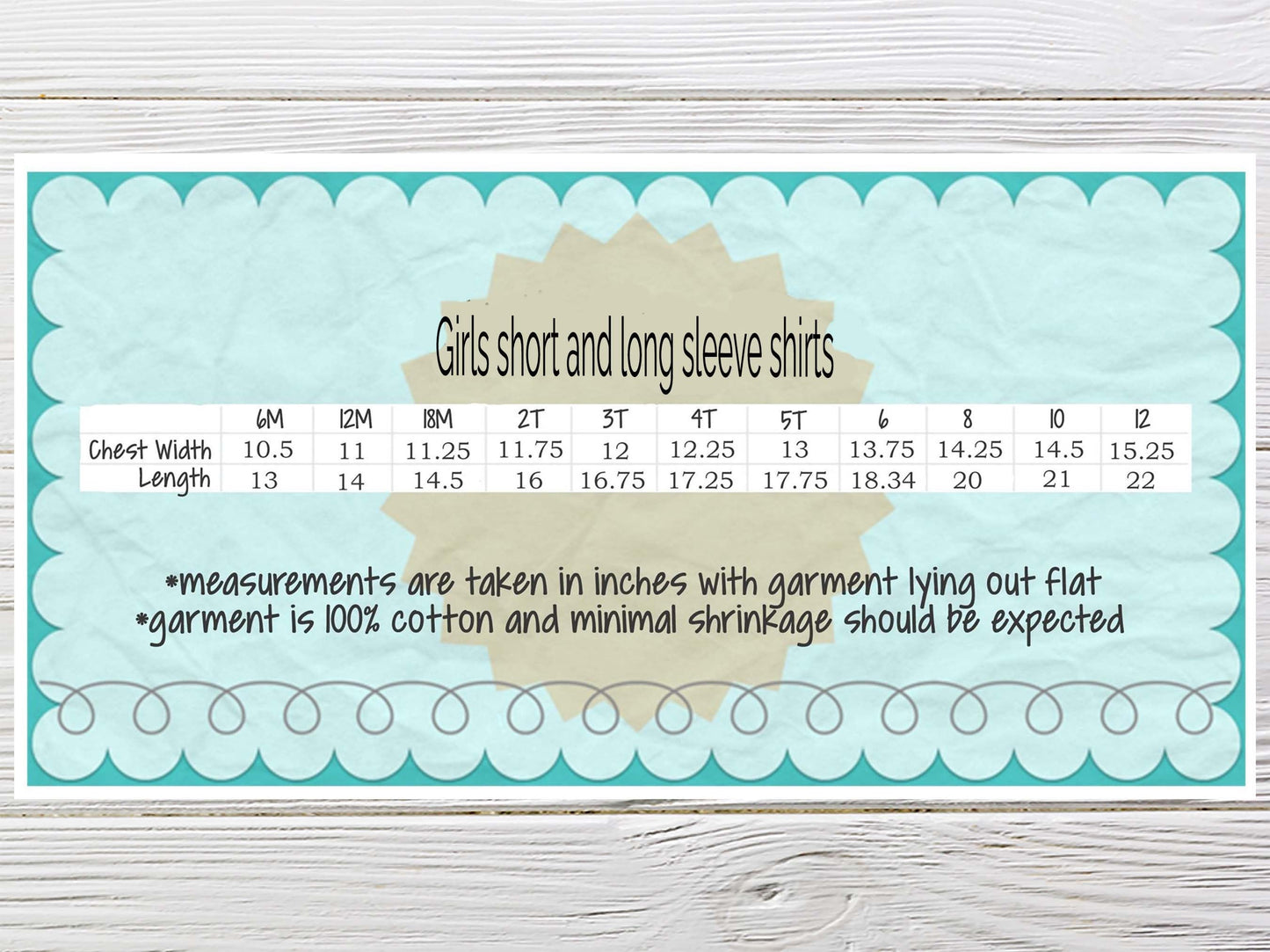 Puff sleeve size chart 