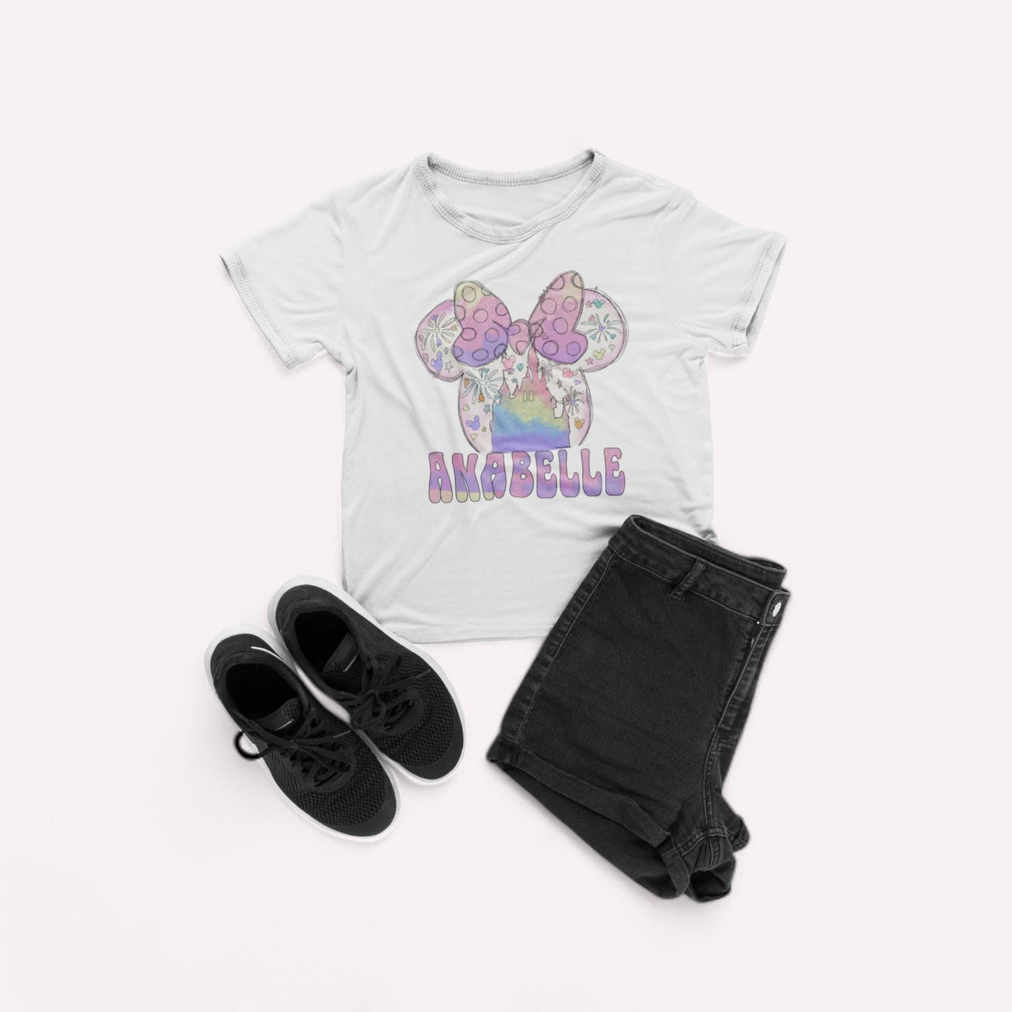 Minnie Castle Shirt - Disney Watercolor Castle Tee - Perfect for Family Trips - Gift for Disney Lovers