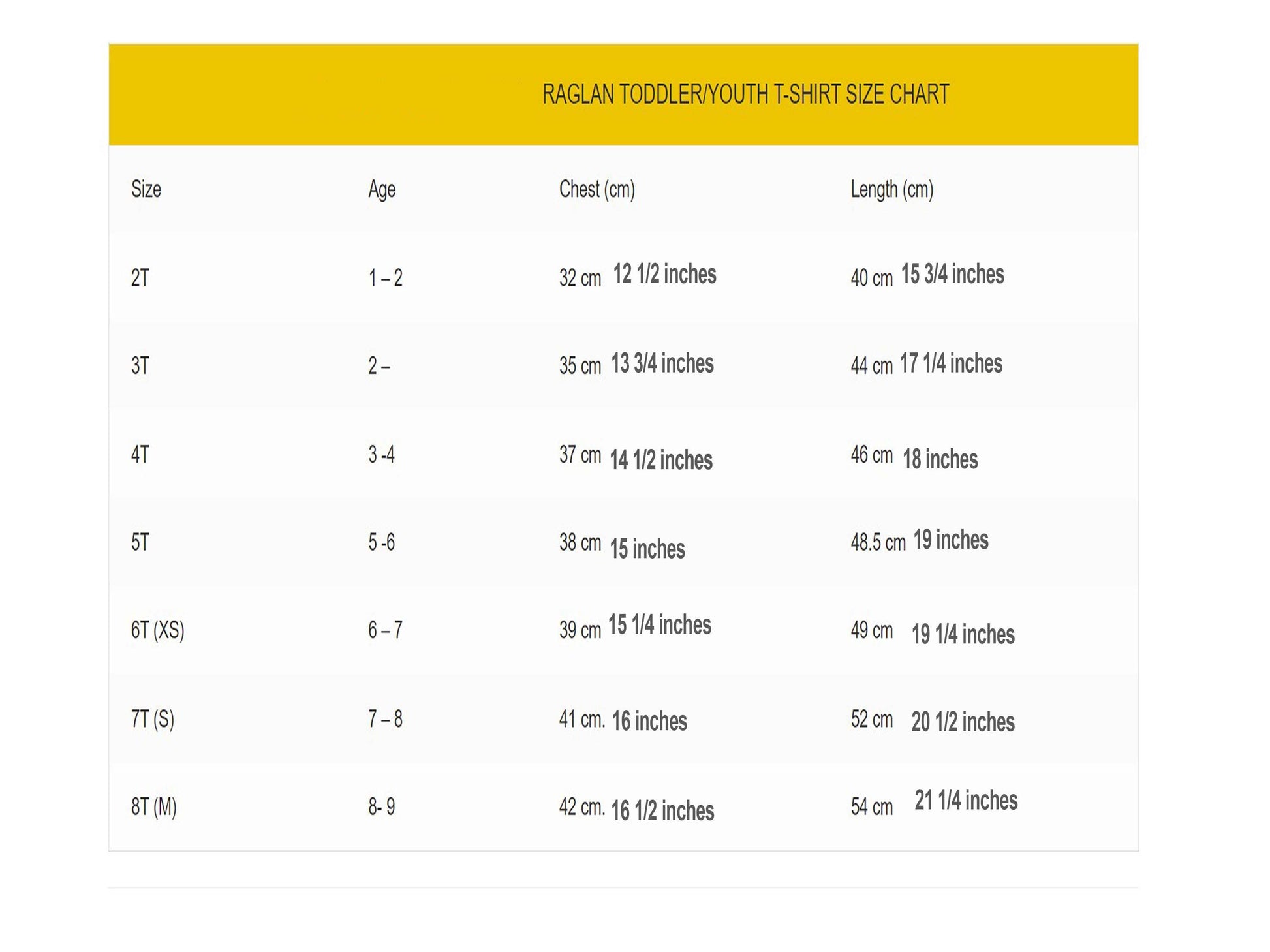 size chart