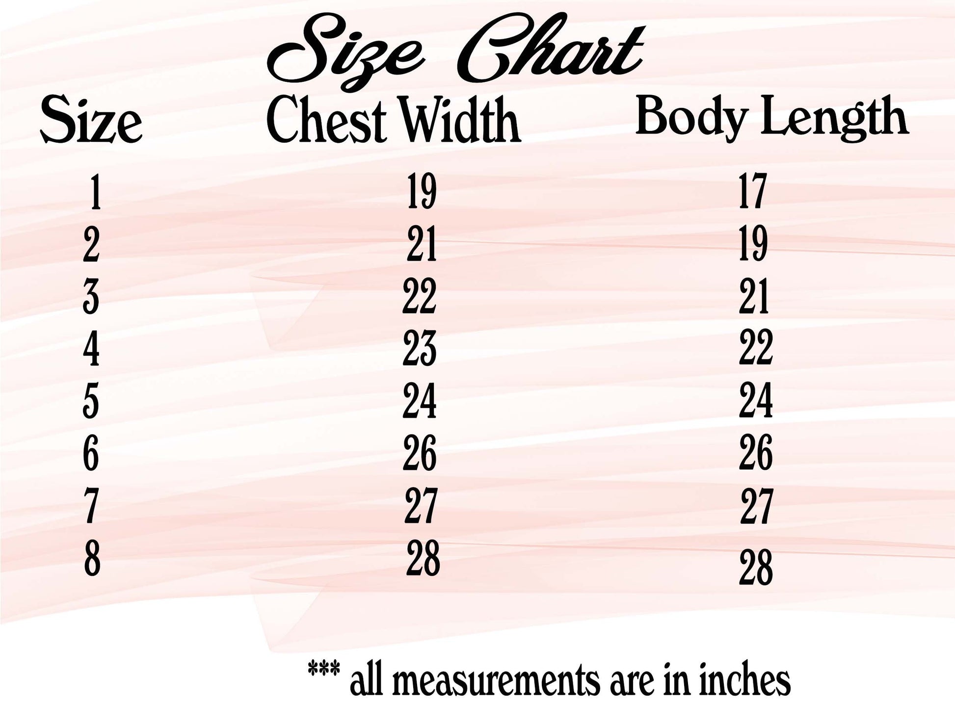 size chart