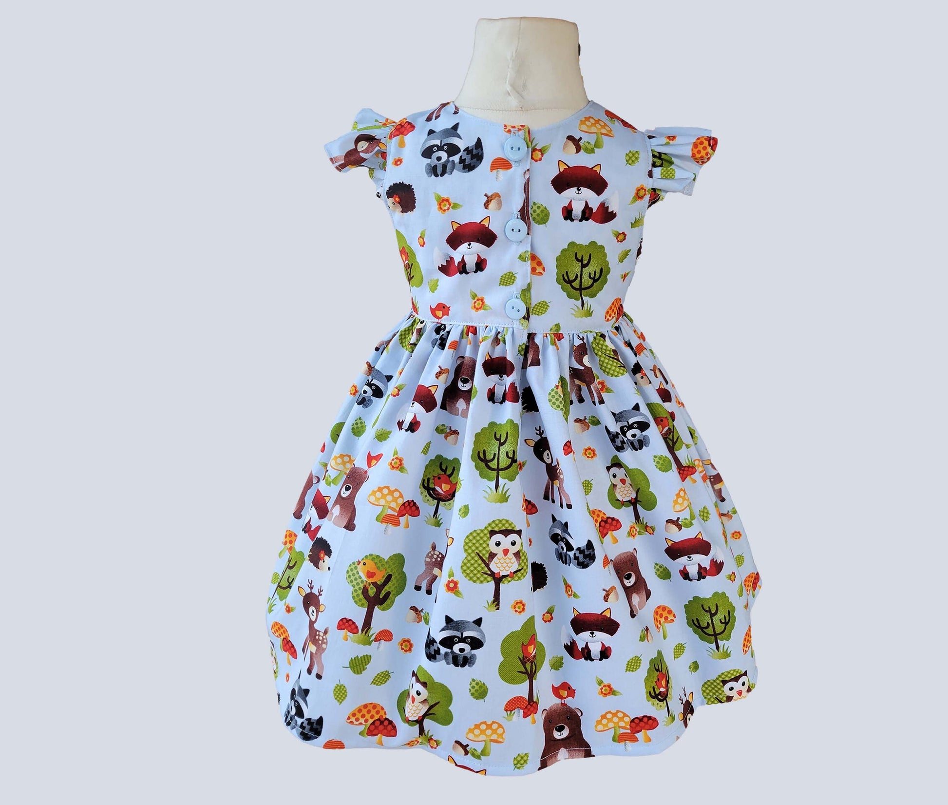 Toddler Dresses Woodland Animals Girls Dress