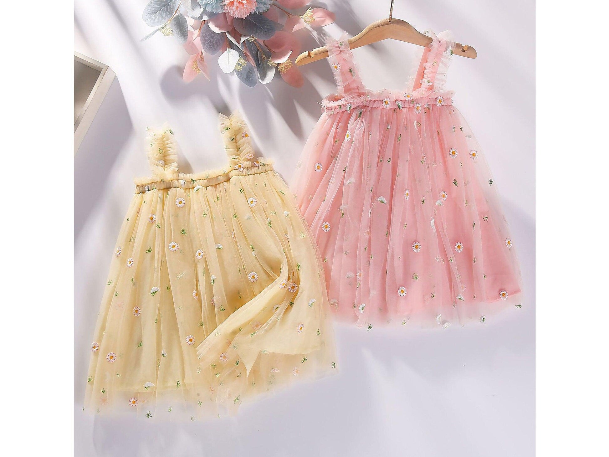 Baby Tulle Dress  | Light Yellow Tulle Dress | Daisies Tutu | Princess