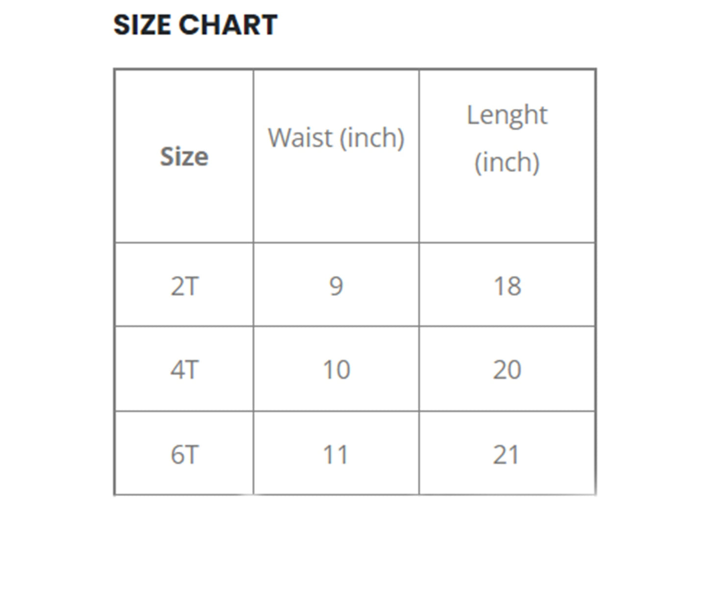 size chart 