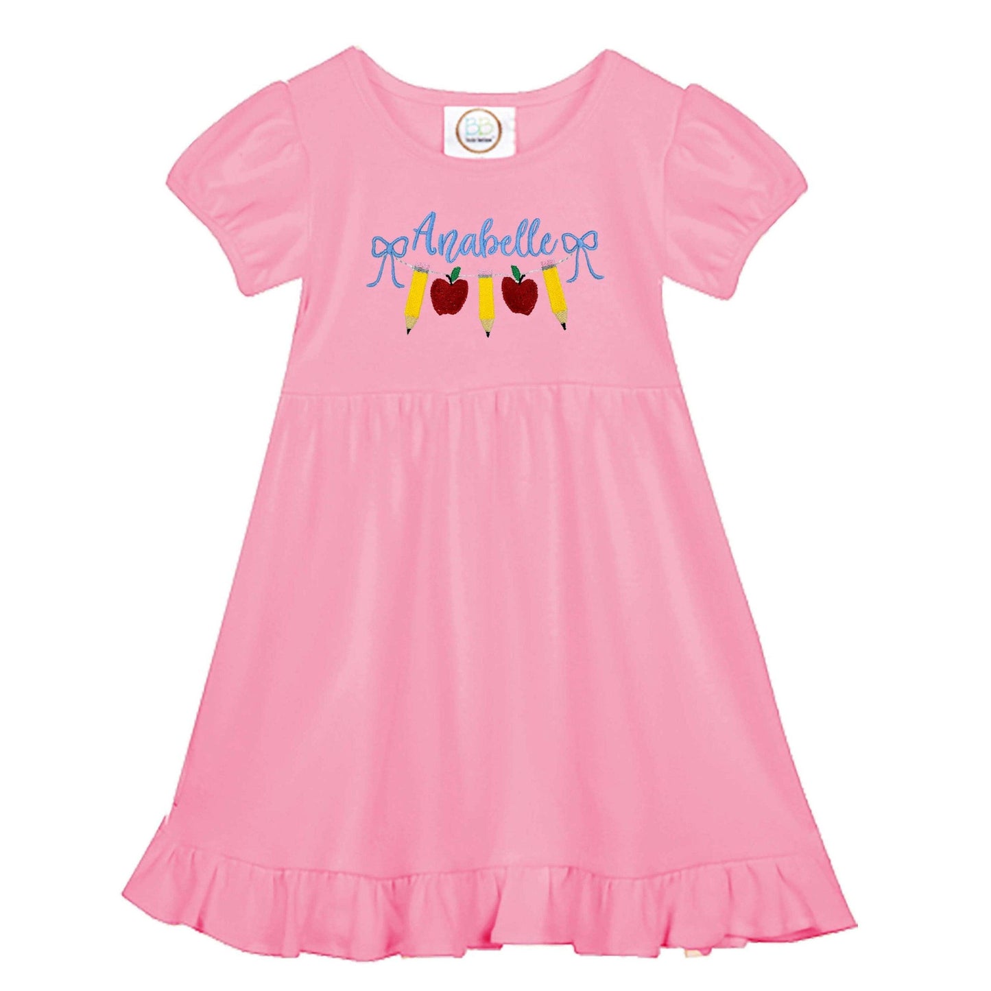 Back to School Personalized Dress pink