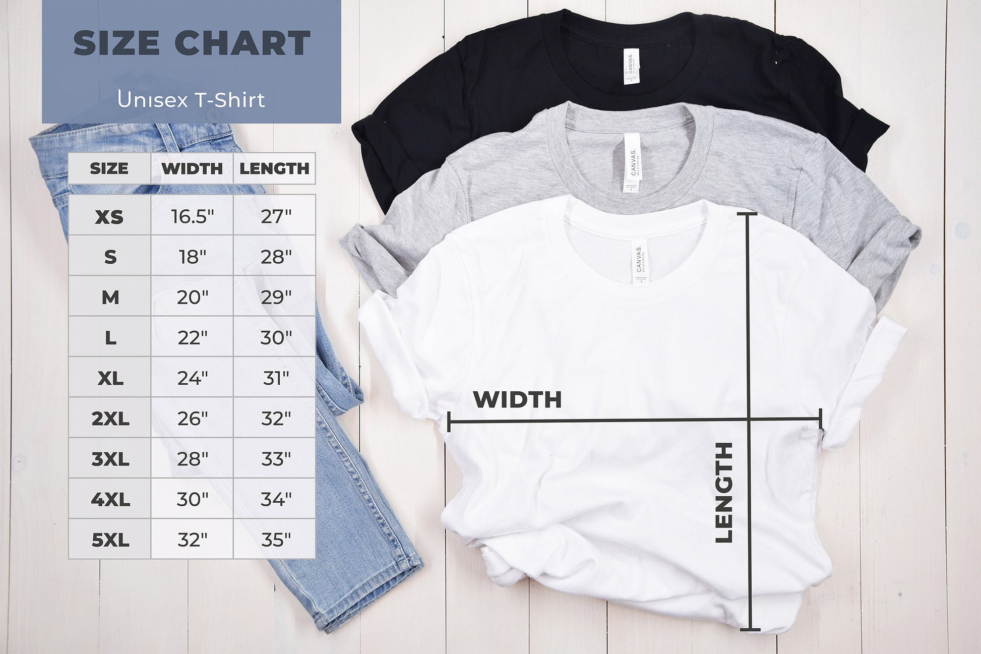 Adult size chart